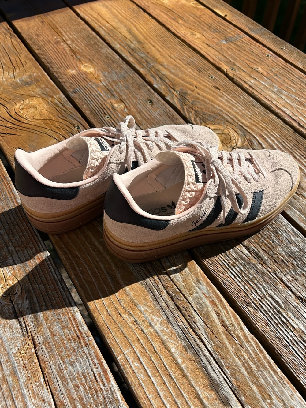 adidas Women’s Platform Sneakers in Pale Pink and Black